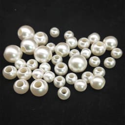 Round Shape Big Hole Straight Hole Imitation Pearls Beige Beads Handmade DIY Making Jewelry Accessories High Quality