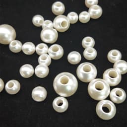 Round Shape Big Hole Straight Hole Imitation Pearls Beige Beads Handmade DIY Making Jewelry Accessories High Quality