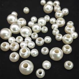 Round Shape Big Hole Straight Hole Imitation Pearls Beige Beads Handmade DIY Making Jewelry Accessories High Quality