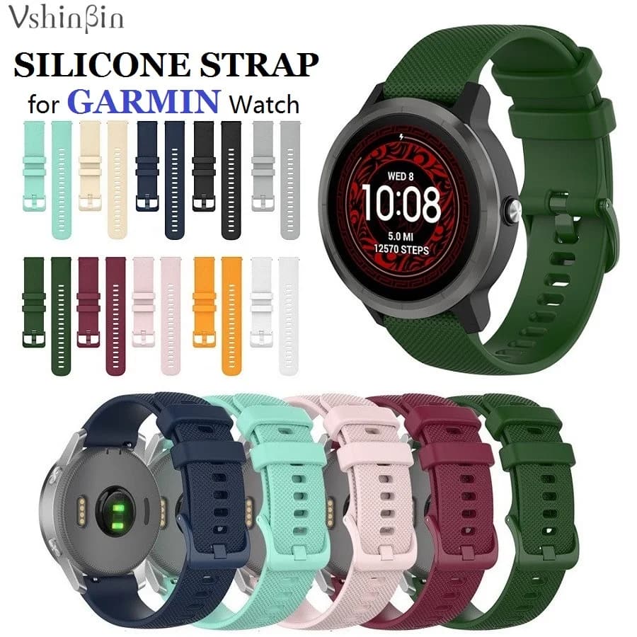 40PCS Silicone Strap for Garmin Venu 3 2s SQ2 Forerunner 165 265 255 245 158 55 Vivoactive 5/4/4s Smartwatch Bracelet Watch Band
