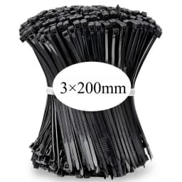 100 PCS Self-locking Plastic Nylon Tie Black Fastening Strap Cable-Tie-Set Cable Zip Tie Fastening Ring Zip Wraps Strap Tie
