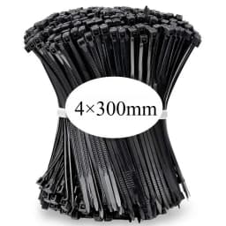 100 PCS Self-locking Plastic Nylon Tie Black Fastening Strap Cable-Tie-Set Cable Zip Tie Fastening Ring Zip Wraps Strap Tie