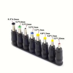 8Pcs AC DC 5.5X 2.1 MM Female Jack Plug Adapter Connectors TO 6.3 6.0 5.5 4.8 4.0 3.5mm 2.5 2.1 1.7 1.35mm Male Power Adaptor