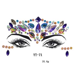 Face Jewels Tattoos for Women Party Makeup Decor Diamond Rhinestone Face Stickers 3D Self Adhesive Body Eyebrow Diamond Stickers