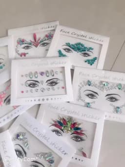 Face Jewels Tattoos for Women Party Makeup Decor Diamond Rhinestone Face Stickers 3D Self Adhesive Body Eyebrow Diamond Stickers