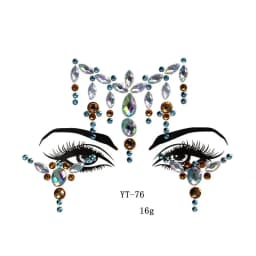Face Jewels Tattoos for Women Party Makeup Decor Diamond Rhinestone Face Stickers 3D Self Adhesive Body Eyebrow Diamond Stickers