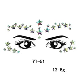 Face Jewels Tattoos for Women Party Makeup Decor Diamond Rhinestone Face Stickers 3D Self Adhesive Body Eyebrow Diamond Stickers