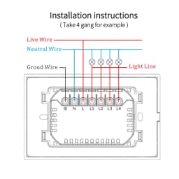 Zemismart WiFi Switch 1 2 3 Gangs Light Switches Neutral Required Work with Tuya Smart Life Remote Control US Push Interruptor