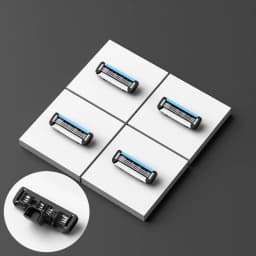 Colorlamb Portable Manual Men Razor with 3 Layers Blades Stainless Steel Cartridges Dark Blue Color Barber Shaver