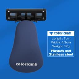 Colorlamb Portable Manual Men Razor with 3 Layers Blades Stainless Steel Cartridges Dark Blue Color Barber Shaver