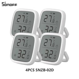 1-4PCS SONOFF SNZB-02D Zigbee LCD Digital Thermometer Smart Temperature Humidity Sensor APP Monitoring Work with Alexa Google
