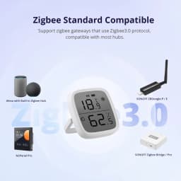 1-4PCS SONOFF SNZB-02D Zigbee LCD Digital Thermometer Smart Temperature Humidity Sensor APP Monitoring Work with Alexa Google