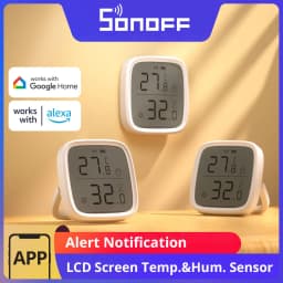 1-4PCS SONOFF SNZB-02D Zigbee LCD Digital Thermometer Smart Temperature Humidity Sensor APP Monitoring Work with Alexa Google