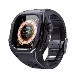 Heavy Metal Stainless Steel Rubber Case For Apple Watch Ultra 2 Ultra 1 49mm Shockproof Case For iWatch Series 9 8 7 6 5 44MM 45