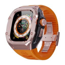 Heavy Metal Stainless Steel Rubber Case For Apple Watch Ultra 2 Ultra 1 49mm Shockproof Case For iWatch Series 9 8 7 6 5 44MM 45