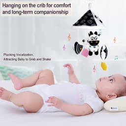Black and White High Contrast Baby Toys Car Seat Toys for Newborn Hanging Stroller Toy for 0 12 Months Infant Rattle Toys