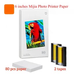 MIjia Photo Printer Dedicated 6-inch 80 pcs Back Self-adhesive Photo Paper Colored Tape Set HD Protective Film Photo Papers
