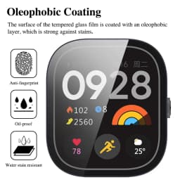 Hard Case+Glass for Xiaomi Redmi Watch 4 Screen Protector Tempered Glass Bumper Protection Cover Protective Shell Accessories