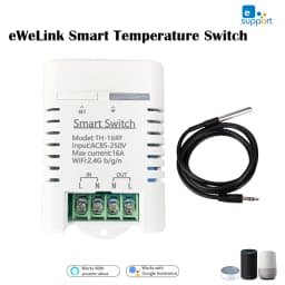 WiFi Smart Switch Tuya ewelink Temperature Switch TH16 RF433 Intelligent Monitoring Thermostat Compatible with Alexa Google Home