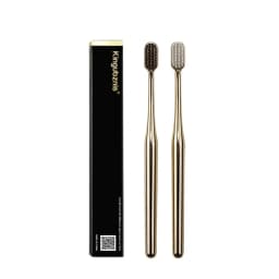Kingubznis Gold Toothbrush Luxury Gold Silver Teeth Brush Men Women Adult Toothbrushes Brand New Electroplated Dental Brushes