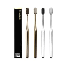 Kingubznis Gold Toothbrush Luxury Gold Silver Teeth Brush Men Women Adult Toothbrushes Brand New Electroplated Dental Brushes