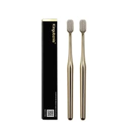 Kingubznis Gold Toothbrush Luxury Gold Silver Teeth Brush Men Women Adult Toothbrushes Brand New Electroplated Dental Brushes