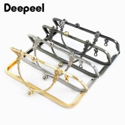 1/2/5Pcs Deepeel 20.5cm Embossed Bags Handle Purse Frames Clutch Kiss Clasp Sewing Brackets DIY Metal Bag Handles Accessories
