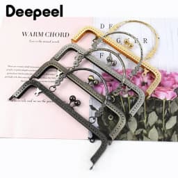1/2/5Pcs Deepeel 20.5cm Embossed Bags Handle Purse Frames Clutch Kiss Clasp Sewing Brackets DIY Metal Bag Handles Accessories