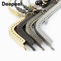 1/2/5Pcs Deepeel 20.5cm Embossed Bags Handle Purse Frames Clutch Kiss Clasp Sewing Brackets DIY Metal Bag Handles Accessories