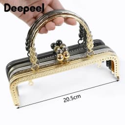 1/2/5Pcs Deepeel 20.5cm Embossed Bags Handle Purse Frames Clutch Kiss Clasp Sewing Brackets DIY Metal Bag Handles Accessories