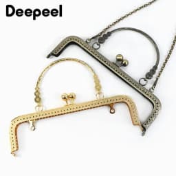 1/2/5Pcs Deepeel 20.5cm Embossed Bags Handle Purse Frames Clutch Kiss Clasp Sewing Brackets DIY Metal Bag Handles Accessories