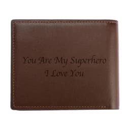 Engraving Picture Wallet DIY Customized Image Carving Text Men's  Short Slim Three Fold Leather Father's Day Zipper Coin Purse
