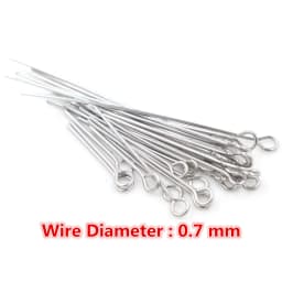 No Fade 100pcs/Lot 20 30 35 40 50 mm Stainless steel Eye Pins Findings Eye Head Pins For Jewelry Making DIY Supplies Accessories