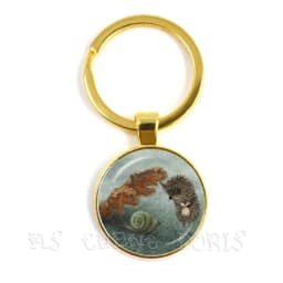 Little Hedgehog In The Fog Key Chains 25mm Glass Dome Keychain Yozhik v tumane Creative Jewelry For Women Men Kids Gift