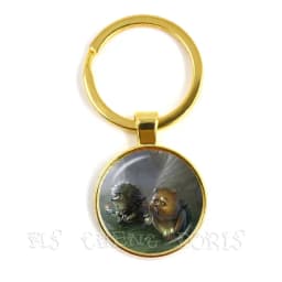 Little Hedgehog In The Fog Key Chains 25mm Glass Dome Keychain Yozhik v tumane Creative Jewelry For Women Men Kids Gift