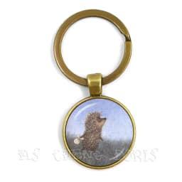 Little Hedgehog In The Fog Key Chains 25mm Glass Dome Keychain Yozhik v tumane Creative Jewelry For Women Men Kids Gift