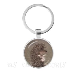 Little Hedgehog In The Fog Key Chains 25mm Glass Dome Keychain Yozhik v tumane Creative Jewelry For Women Men Kids Gift