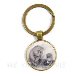 Little Hedgehog In The Fog Key Chains 25mm Glass Dome Keychain Yozhik v tumane Creative Jewelry For Women Men Kids Gift