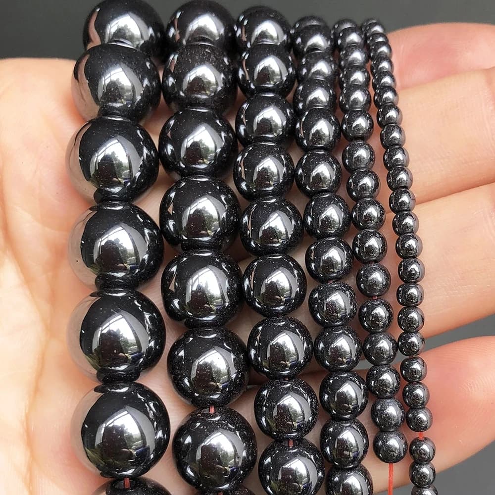 AAA Natural Black Hematite Stone Beads Round Loose Beads For Jewelry Making Diy Bracelet Accessories 2/3/4/6/8/10/12MM 15"Strand