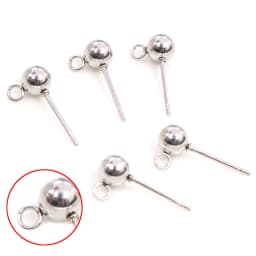 30pcs 3/4/5/6mm 316 Stainless Steel Gold Pin Findings Stud Earring Basic Pins Stoppers Connector For DIY Jewelry Making Supplies