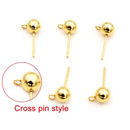 30pcs 3/4/5/6mm 316 Stainless Steel Gold Pin Findings Stud Earring Basic Pins Stoppers Connector For DIY Jewelry Making Supplies