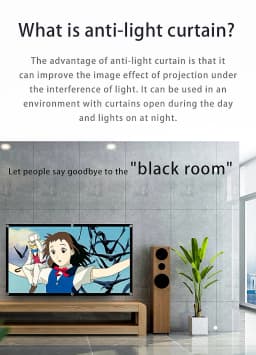 MIXITO Black Edge With Hole 16:9Gray Anti-light Projection Screen 30-133 Inch Outdoor Household Office Portable Projector Screen
