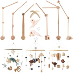 Baby Wooden Bracket Bed Bell 0 6 Months Toy Bracket Accessories Hanging Bracket Soft Mobile On the Bed Baby Room Decoration Crib
