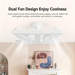 60W LED Ceiling Fan Lights with Remote E27 Socket Low Floor Double Fans Lamp Fit for Living Room Bedroom Dining Room Fan Fixture