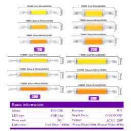 1-10pcs High Power LED R7s COB Glass Tube 78mm 118mm J78 J118 COB Light Bulb 110V 220V 15W 20W 30W 50W Home Replace Halogen Lamp