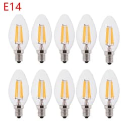 10PCS LED Bulb C35 E14 E12 E27 220V 110V Dimmable 2W 4W 6W Design Energy Saving Candle Warm White Filament Light 360 Degree Lamp