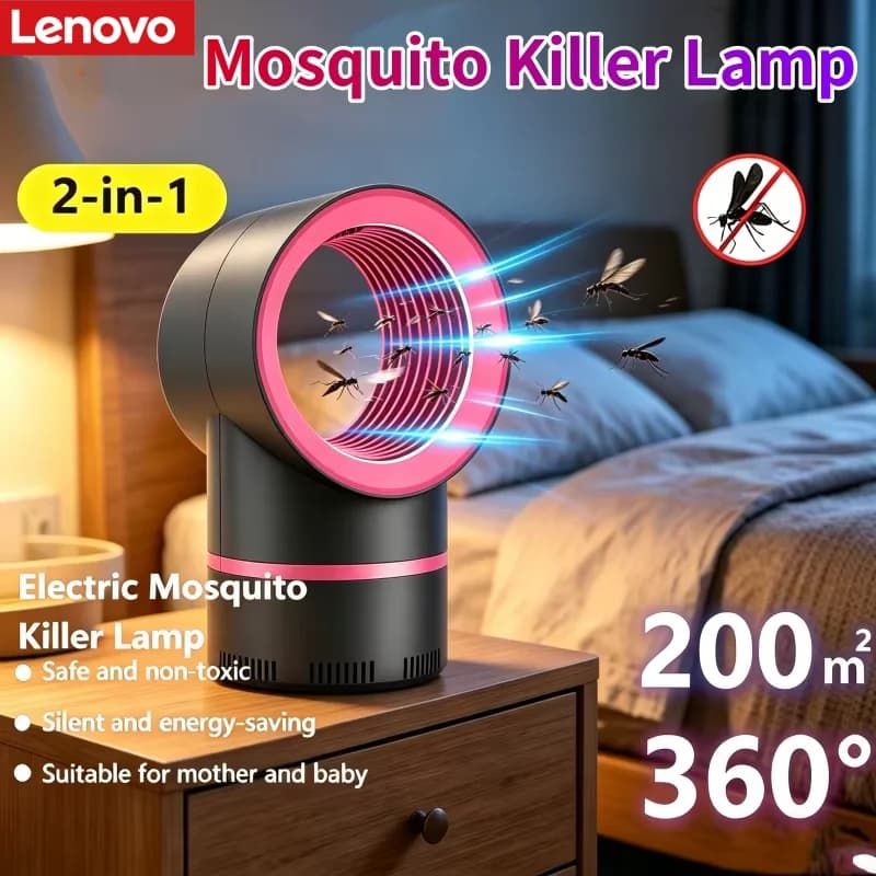 Lenovo 2-in-1 Mosquito Killer Lamp Electric Fly Trap Insectkiller USB Plugged In Lamp Household  Mute Anti Mosquito Lamp Insect