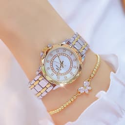 Diamond Women Watch Luxury Brand 2025 Rhinestone Elegant Ladies Watches Rose Gold Clock Wrist Watches For Women relogio feminino