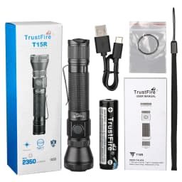 Trustfire T15R Army Tactical Flashlight 2350Lumen Powerful Type C USB Rechargeable 18650 LED Rechargeable Military Tactical Lamp