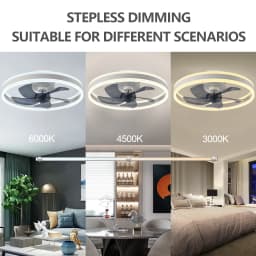 Modern Ceiling Fan (With Lighting) Silent LED Dimmable Ceiling Fan (With Remote Control) for Bedroom Study Dining Room,